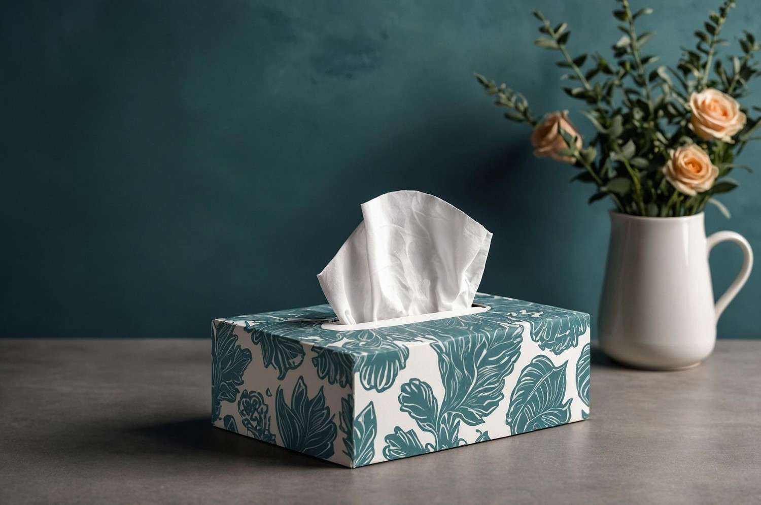 Elegant leather tissue box