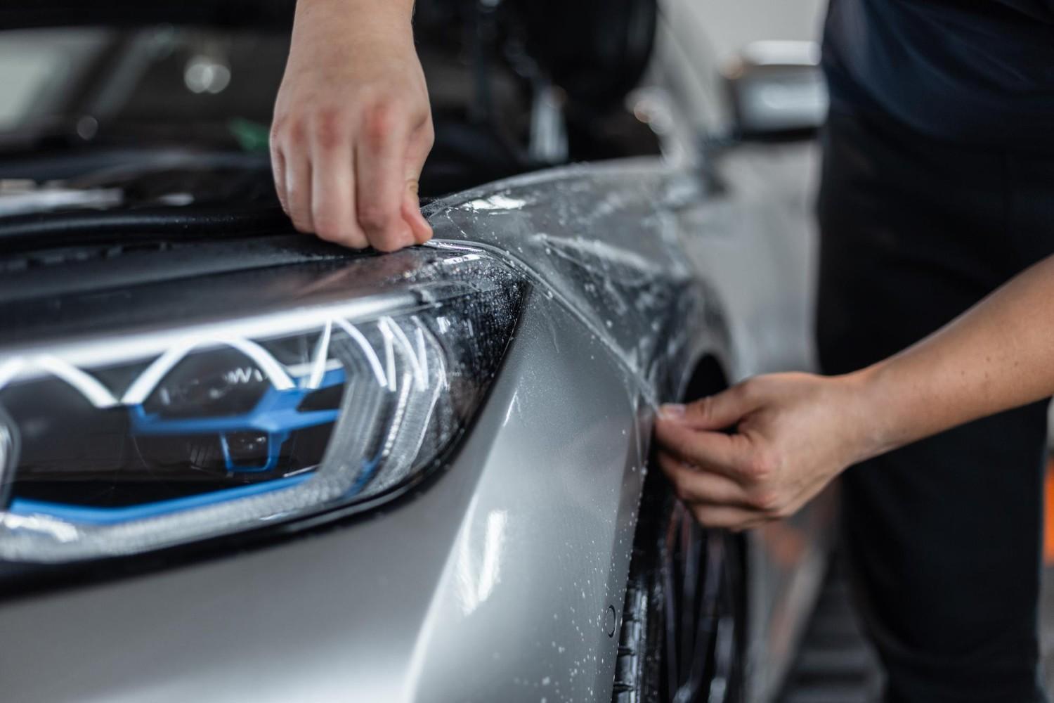 Premium car finish in studio light