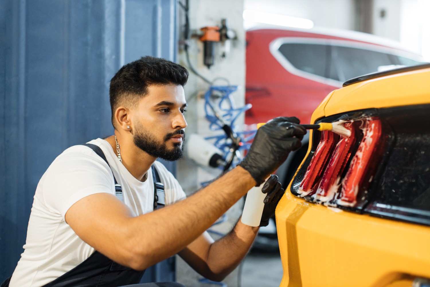 Premium car finish in studio light
